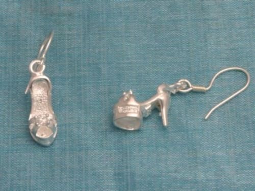 Mexican Sterling Silver Dangle Shoes Earrings Taxco
