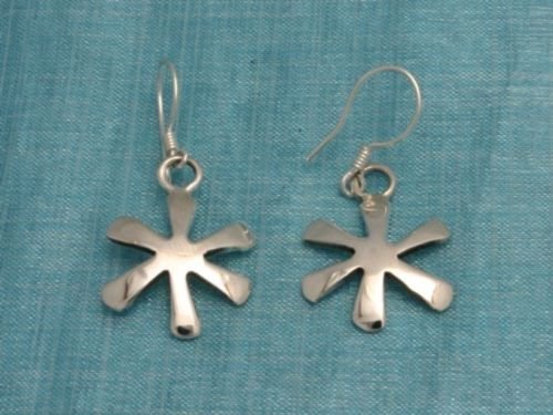 Sterling Silver Dangle Star Earrings Taxco Mexico .925