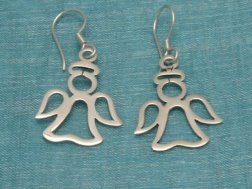 Mexican Sterling Silver Angel Dangle Earrings Taxco 925