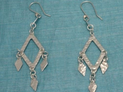 Sterling Silver Squared Dangle Earrings Mexico .925