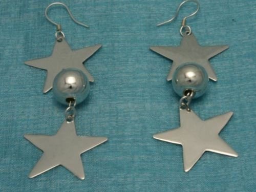 Sterling Silver Dangle Heart & Sphere Earrings Taxco