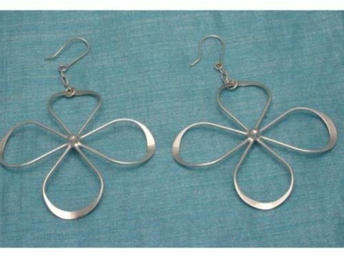 Mexican Sterling Flower Power Dangle Earrings .925