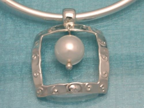 Sterling Silver Natural Pearl Pendant .925 Taxco Mx