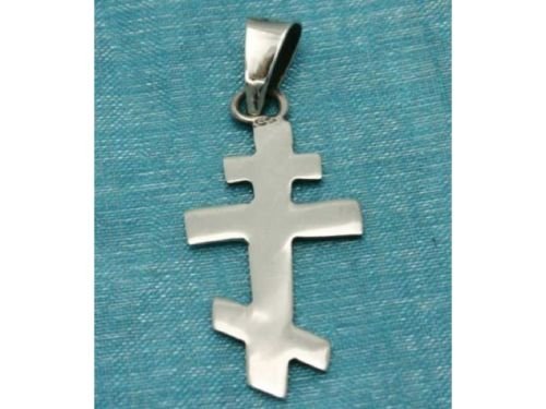 Sterling Silver Small Double Cross Pendant .925 Taxco