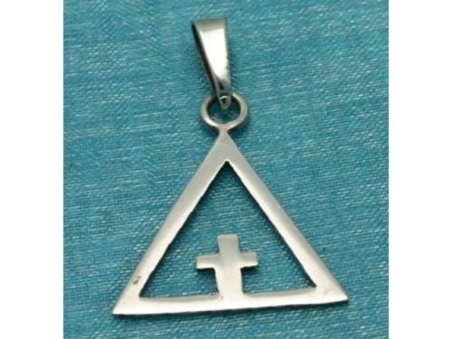 Sterling Silver Small Pyramid With Cross Pendant .925
