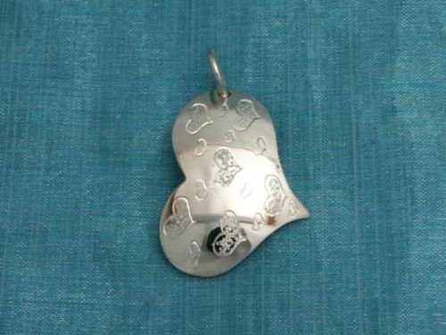 Sterling Silver Modern Heart Pendant .925 Taxco Mexico