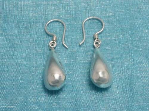 Mexican Sterling Silver Rain Drop Dangle Earrings Taxco