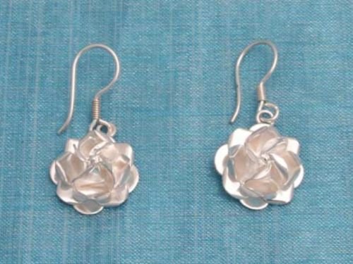 Sterling Silver Floral Dangle Earrings Taxco Mexico 925