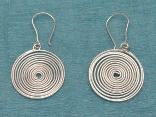 Sterling Silver Spiral Dangle Earrings .925 Taxco Mx