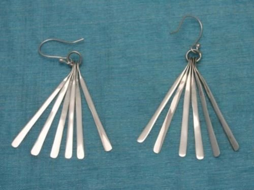 Sterling Silver Long Dangle Earrings .925 Taxco Mexico