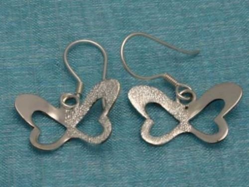 Sterling Silver Butterfly Dangle Earrings .925 Taxco Mx