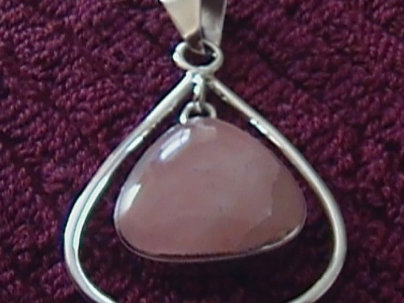 Sterling Silver Mother Pearl Rose Pendant Taxco .925