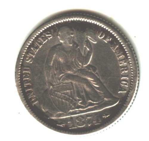 1874 (VF) SEATED LIBERTY DIME (EB1548) SILVER