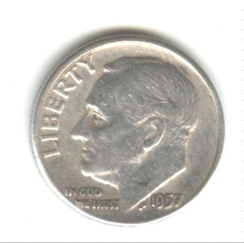 1957 (XF) ROOSEVELT DIME (W90) SILVER