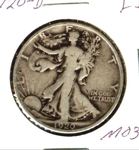 1920D (F++) WALKING LIBERTY HALF DOLLAR (M03) SILVER