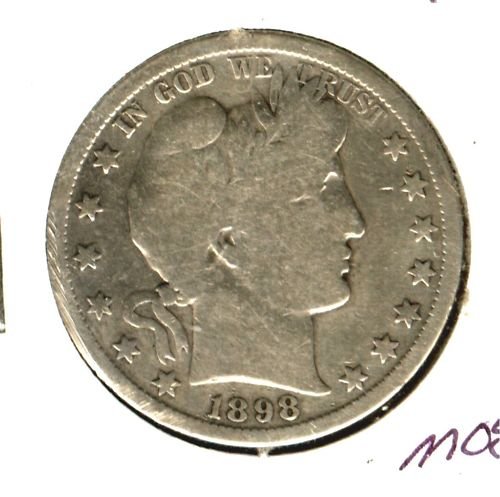 1898S (VG+) BARBER HALF DOLLAR (M08) SILVER