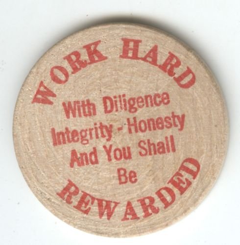 WOODEN TOKEN (WORK HARD) EB1491