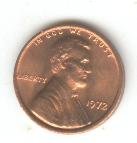 1972P BU Lincoln Memorial Penny Cent (EB1472)