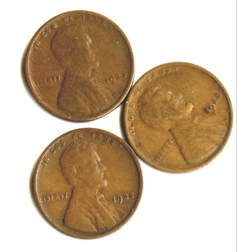 1923,1925,1928 LINCOLN PENNIES (EB1418) 3 COINS