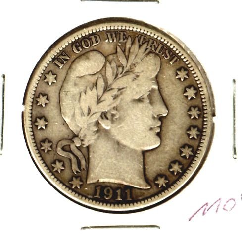 1911S (VF) BARBER HALF DOLLAR (M09)
