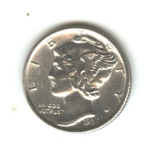 1936 (AU+) MERCURY DIME (W143) SILVER
