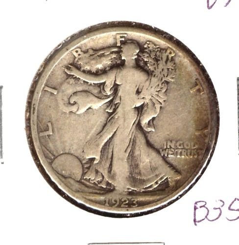 1923S (VF+) WALKING LIBERTY HALF DOLLAR (B35)