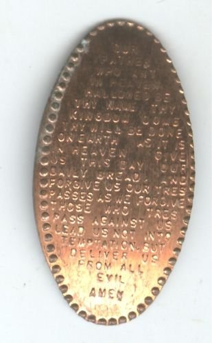 ELONGATED PENNY TOKEN THE LORD'S PRAYER (EB1378)
