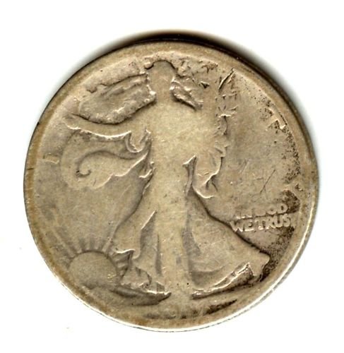 1917D (G) WALKING LIBERTY HALF DOLLAR (W94) REV. SILVER