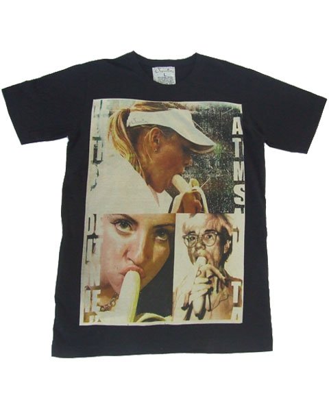 T-shirt SP03 L Eating Banana Funky Punk Rock Retro Tennis