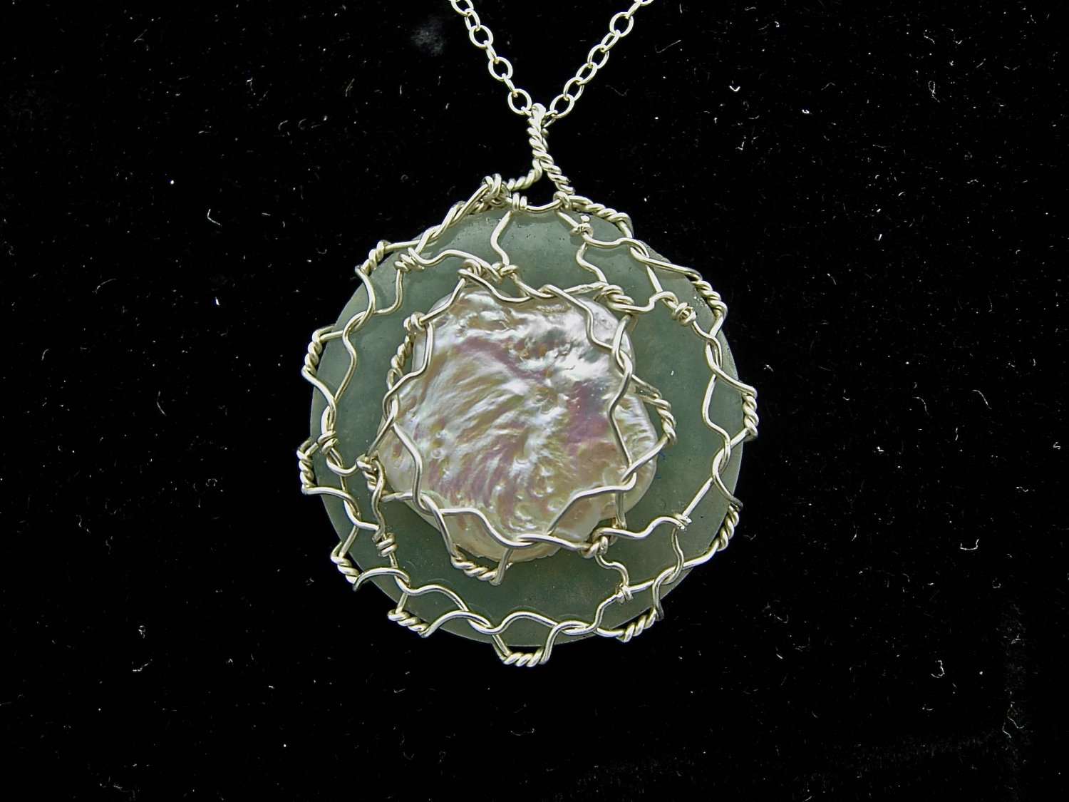 Twisted Jade & Pearl Necklace