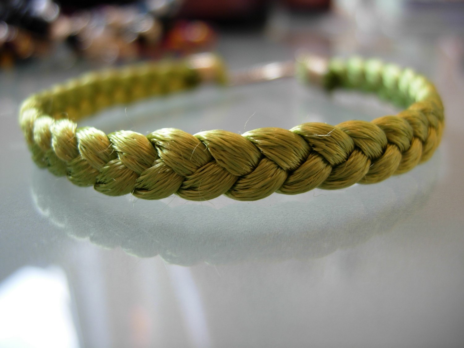 Braided Bracelet-Apple Green