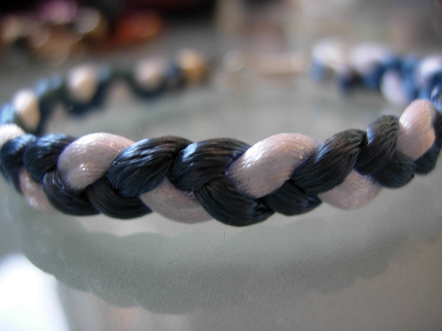 Braided Bracelet-Teal/White