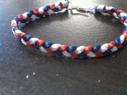 Braided Bracelet-Red/White/Blue