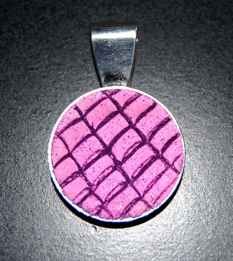 Pink Sandblasted Pendant # 1
