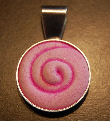 Pink Swirl Sandblasted Pendant # 1