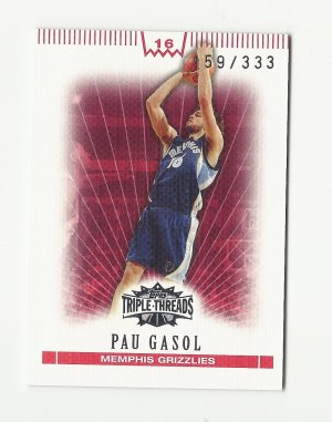 Pau Gasol 2008 Topps Triple Threads Serial Numbered Card Memphis Grizzlies