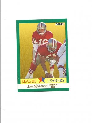 Joe Montana 1991 Fleer League Leaders Card #408 San Francisco 49ers