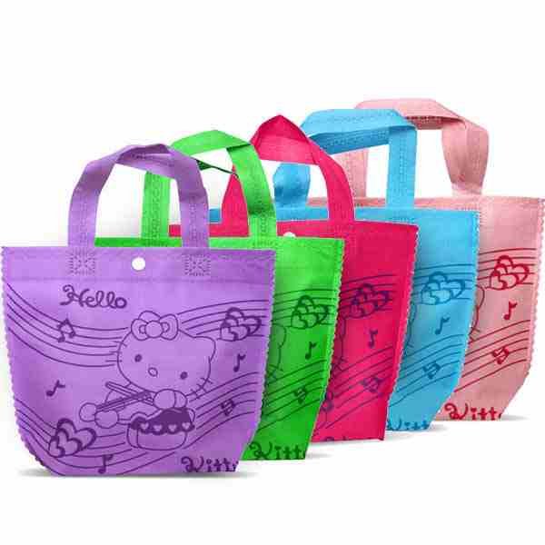 blue or green kitty party bag, shopping bag, lunch bag