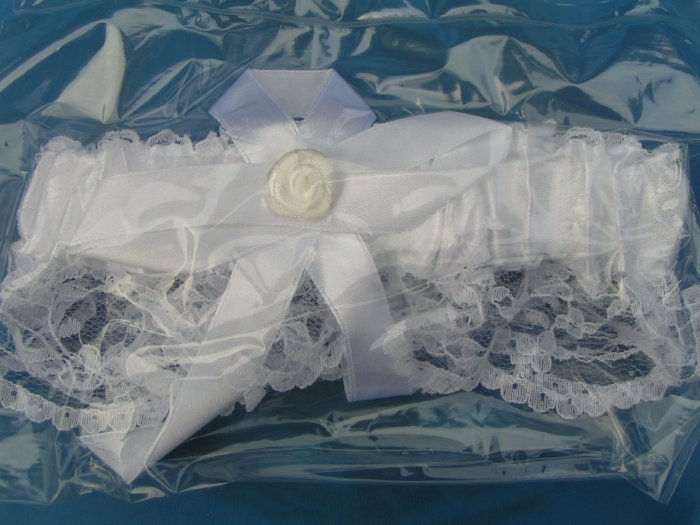 WHITE GARTER BELT, WEDDING - FREE SHIPPING