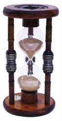 Antique Wood Hourglass Sand Timer