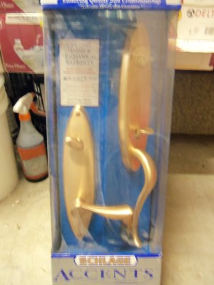 Schlage Accents Brass Entrance Handleset - Satin Bronze Color