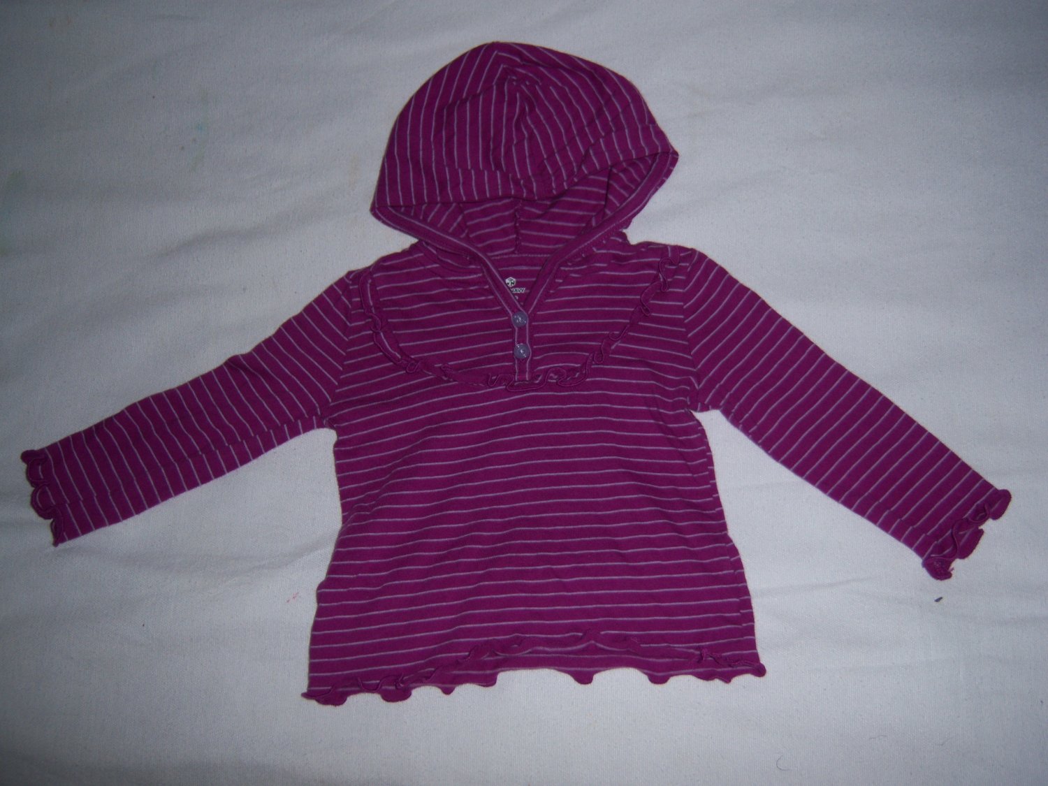 OLD NAVY INFANY BABY GIRLS PURPLE HOODIE SHIRT 6-12 MONTHS