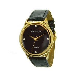 Pierre Cardin Men's PCD1901YK Diamond Collection Diamond Leather Strap Watch