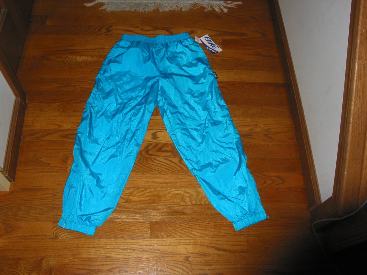 Boys pants size m blue girls bike athletic lined sports pants new tag