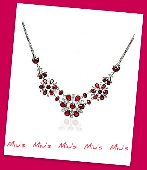 Gorgeous Red Color Snowflakes Rhinestone 45cm Necklace (zz.108)