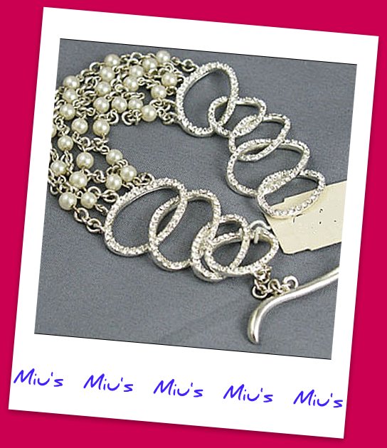 Stunning Inlaid with Pearl Rhinestone 20cm Bracelet (zz.8)