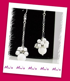 Feminine Elegant Ceramics 6.3cm Long Drop Earrings (zz.102)