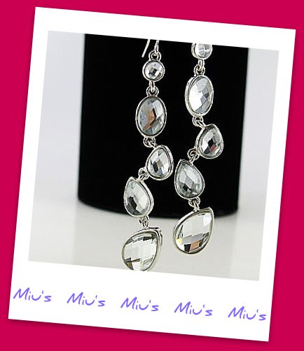 Rhodium Plating Sparkling Always Match 7.5cm Drop Earrings (ref zz.104)