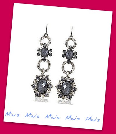 Royal Style Glamorous Imitation Gemstones 7.5cm Drop Earrings (zz.106)