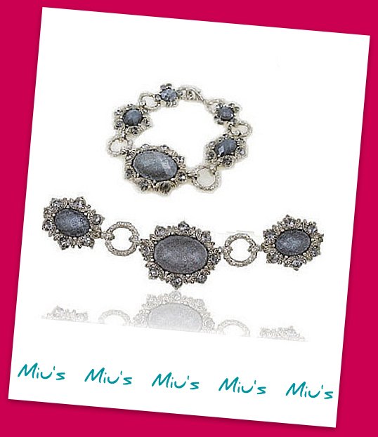 Royal Style Glamorous Imitation Gemstones 19.5cm Bracelet (ref zz.107)